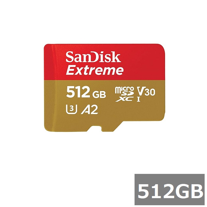 【マラソン中 P5倍】 サンディスク マイクロSD MicroSDXC SDSQXAV-512G-GN6MA Extreme 512GB Sandisk マイクロSDXCカード microSDカード Class10 UHS-I カメラ スマホ 並行輸入品