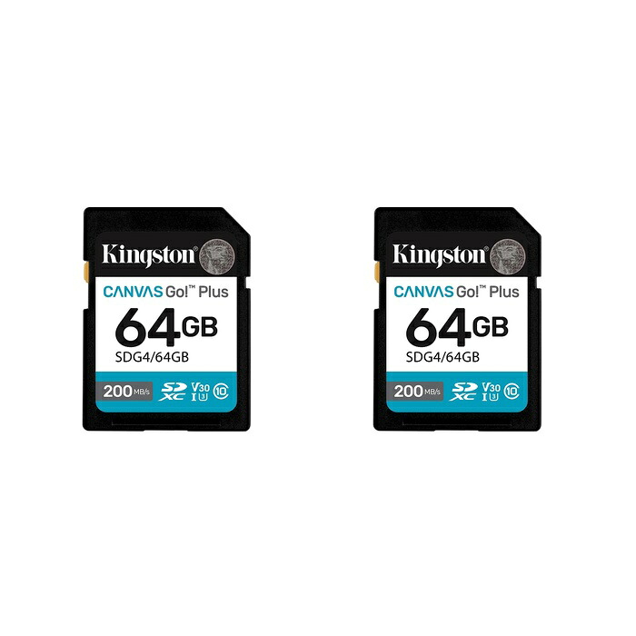 【マラソン中 P5倍】 【2セット】 キングストン SDカード SDXC SDG4 64GB Canvas Go! Plus Kingston SDXCカード SDカード UHS-I カメラ スマホ 並行輸入品