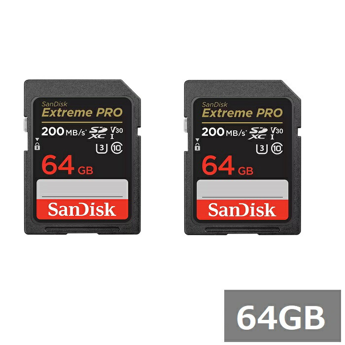 【マラソン中 P5倍】 【2セット】 サンディスク SDカード SDXC SDSDXXU-064G-GN4IN Extreme PRO 64GB Sandisk SDXCカード SD Class10 UHS-I カメラ デジカメ ビデオカメラ パソコン 並行輸入品|SUGAR TIME