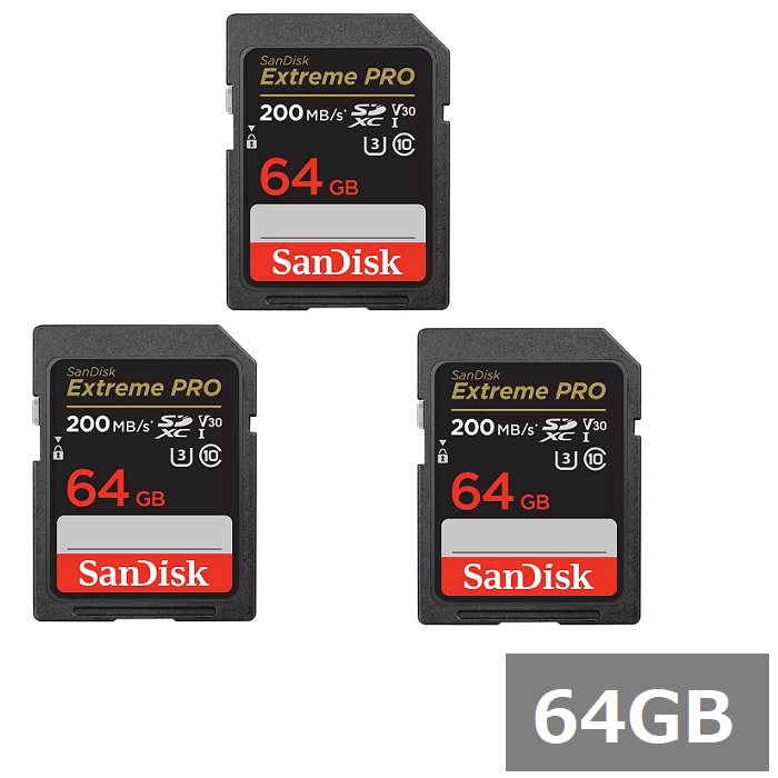 【マラソン中 P5倍】 【3セット】 サンディスク SDカード SDXC SDSDXXU-064G-GN4IN Extreme PRO 64GB Sandisk SDXCカード SD Class10 UHS-I カメラ デジカメ ビデオカメラ パソコン 並行輸入品|SUGAR TIME