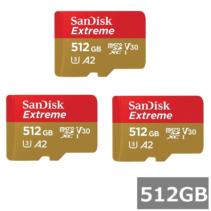 【3仕掛ける】 サンディスク マイクロSD MicroSDXC SDSQXAV-512G-GN6MN Extreme 512GB Sandisk マイクロSDXC歌留多 microSD歌留多 Class10 UHS-I 写真機 スマホ 並行輸入品