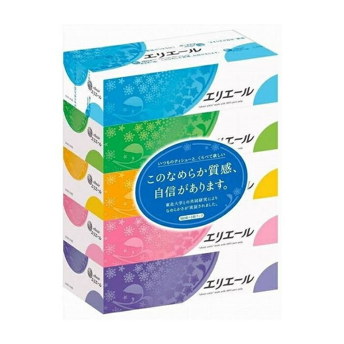 エリエール ティシュー 360枚 180組 5箱×1パック ボックスティッシュ ティッシュペーパー 大王製紙 モデル着用＆注目アイテム