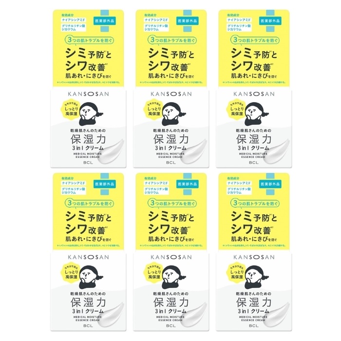 【ｽｰﾊﾟｰSALE P5倍】 【6仕掛ける】 かわき切るさん 薬用しっとり皮膚軟化剤 50g  オールインワン  かざり付ける水 美容液 乳状液 かわき切る カサつき 保湿 セラミド ナイアシンアミド  KANSOSAN BCL