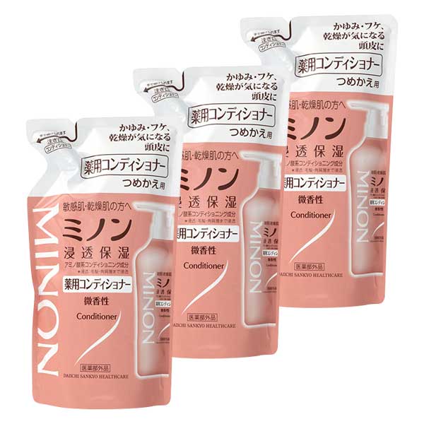 楽天市場】【3個セット】 ミノン 薬用ヘアシャンプー 詰替え用 380ml×3