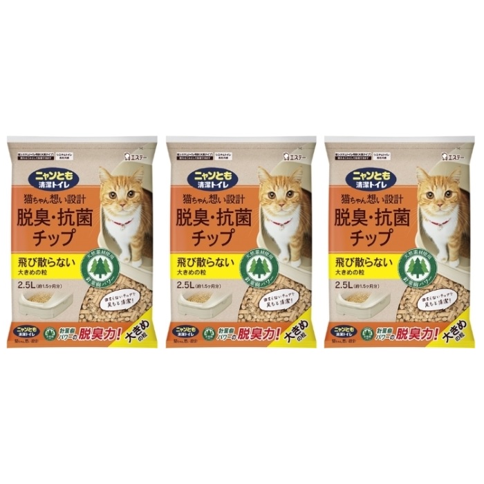 ニャンとも清潔トイレ脱臭・抗菌チップ大きめの粒4.4㍑×4袋 Amazon | ニャンとも清潔トイレ 猫砂 [天然素材でパワフルに脱臭