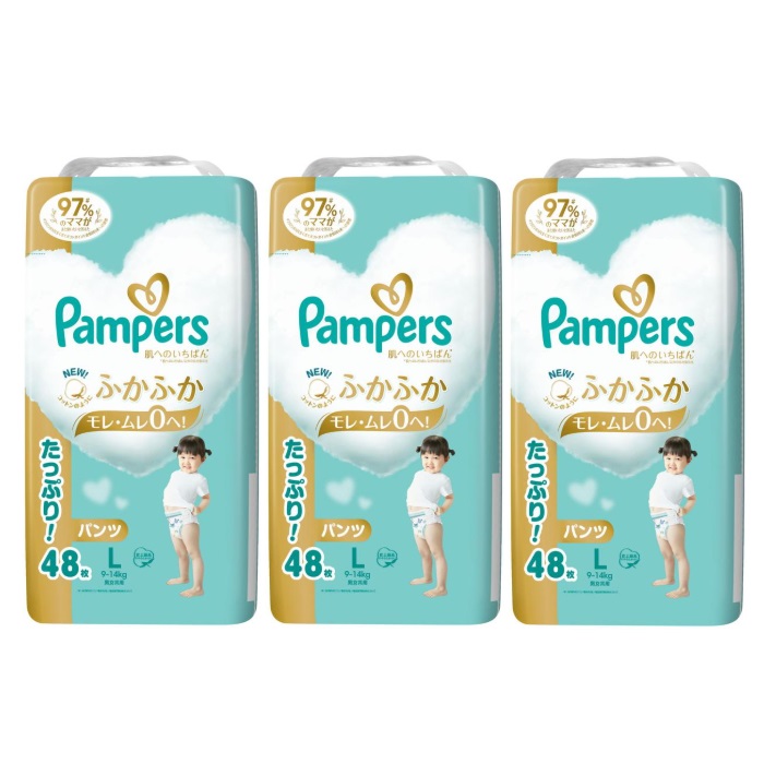 Pampers テープ L (ウルトラジャンボ) 52枚 x 3 楽天市場】【3セット】 パンパース おむつ さらさらケア テープ