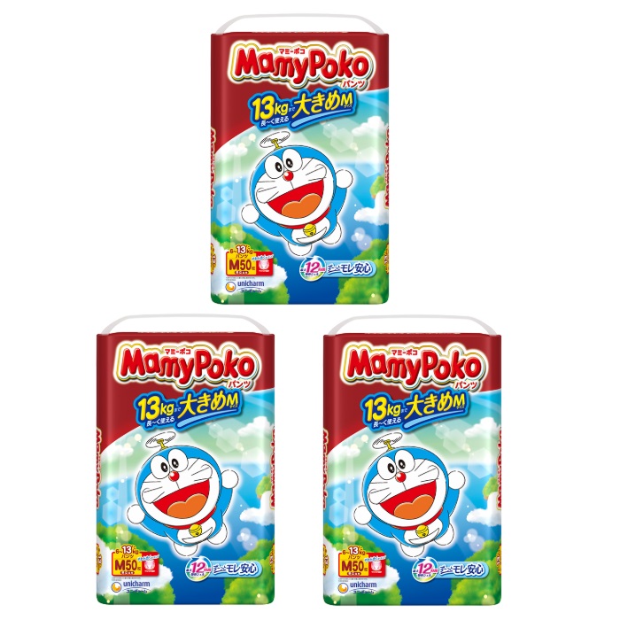 【在庫処分】 【3セット】 マミーポコ ドラえもん パンツ Mサイズ 50枚入り MamyPoko おむつ パンツ 紙オムツ 赤ちゃん ギフト 贈り物 吸収性 人気 ランキング ユニチャーム