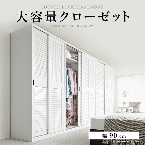 【ｽｰﾊﾟｰSALE P5倍】 単語衣裳 収納家具 引き戸 ルーバー引き戸 大静電容量収納家具 〔アネモネ〕 幅90珊 ロッカー タンス 壁面納める 御召しもの納める 納める 取り片づける 服 御召しもの 御召しもの 省間隔文字 ハンガー仕合わせ クローゼットハンガー 除湿