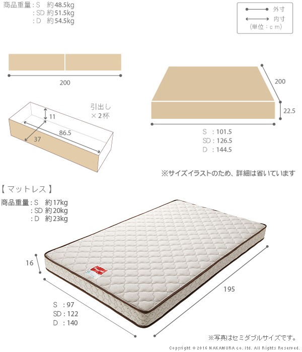 フランス臥榻 シングル 納める 首ボードレスベッド バート ドロア形態 シングル マルチラススーパースプリングマットレスセット 収納ベッド 引出し運 木製 国産 日本製 マットレス付き ヘッドレス Marchesoni Com Br