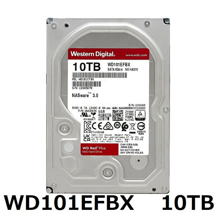 【マラソン中 P5倍】 HDD 10TB Western Digital WD RED WD101EFBX ウエスタンデジタル ハードドライブ ハードディスク PC パソコン 業務効率化 動画保存 並行輸入品 79,799円