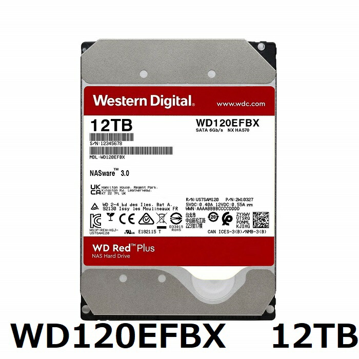 HDD 12肺結核 Western Digital WD RED WD120EFBX ウエスタンデジタル 捉え所の無い運転 固定ディスク パソコン マイコン 御役目能率化 映像保護すること 並行輸入品