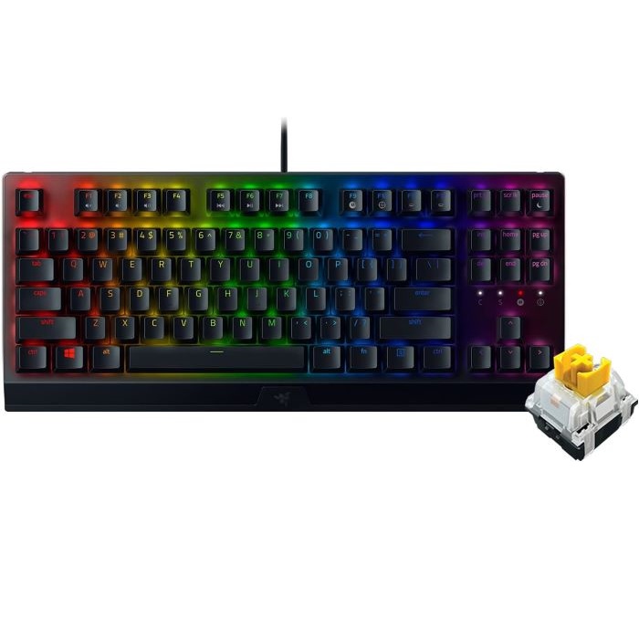 【マラソン中 P5倍】 Razer BlackWidow V3 Tenkeyless - Yellow Switch テンキーレス ゲーミングキーボード RZ03-03491800-R3M1 英語配列 レイザー メカニカル Chroma RGB イエロー軸 ブラック ゲーム US配列 高速操作|SUGAR TIME