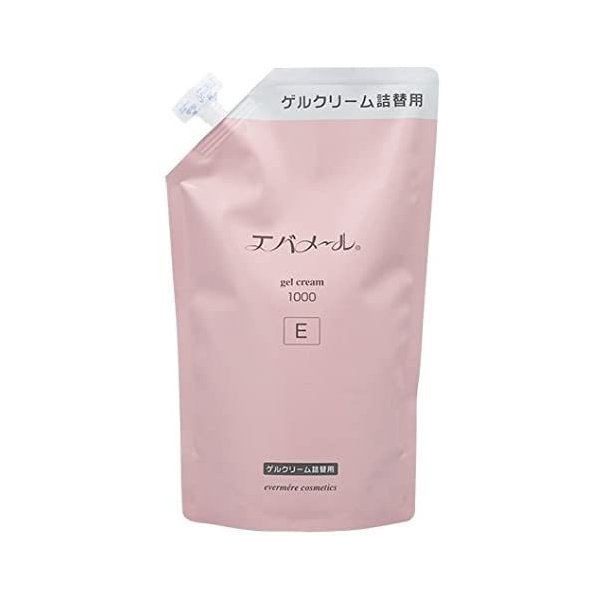 全商品ポイント5倍★9 19月20時〜24土1:59限定! エバメール ゲルクリーム 詰替 1000g おすすめクリーム 化粧水 乳液 クレンジング ピーリング 保湿 天然由来成分 ゲル ロングセラー 全身使える つめかえ パウチ エコ 大容量