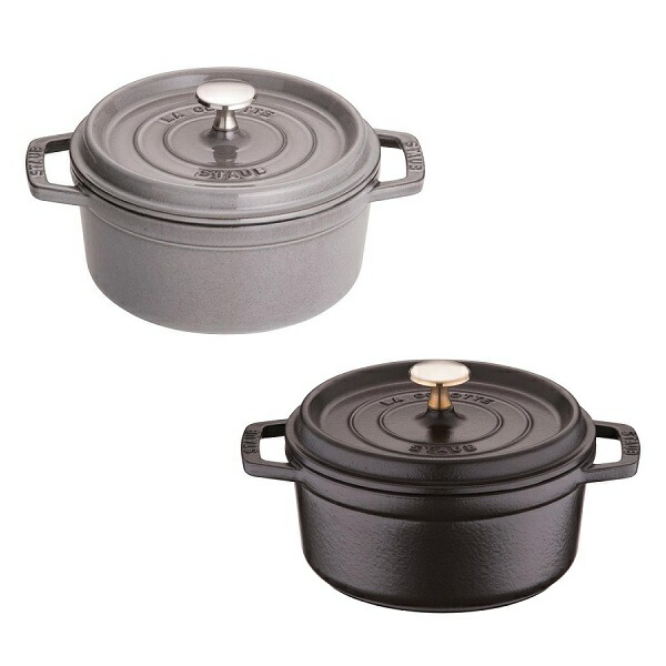 ストウブ staub ピコ・ココット ラウンド 18cm グレー ブラック 鋳物ホーロー鍋 調理器具 おすすめ 調理グッズ キッチングッズ 料理 お洒落 スタイリッシュ 話題 おしゃれ ガス直火 IH オーブン 食洗機 プレゼント 鍋