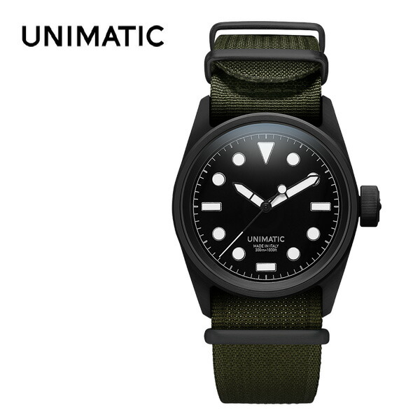 【世界300本限定モデル!】UNIMATIC CLASSIC ウニマティック クラシック モデロサンク 腕時計 オートマチック 自動巻き ダイバーズ スーパールミノバ 夜光 ウニライト ナイロン NATO レザー ストラップ U5S BLN BLACK ブラック|菅原靴店 (Sugawara Ltd)