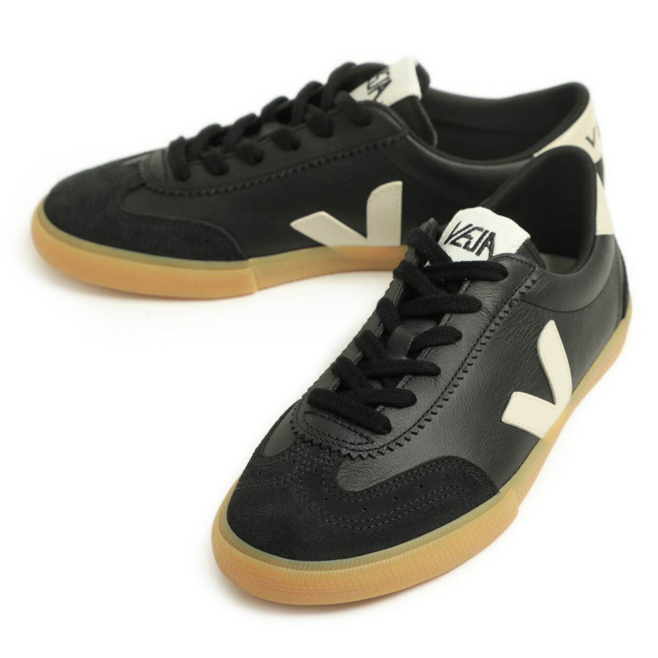 VEJA ヴェジャ VOLLEY バレー スニーカー レディース レースアップ ローカット レザー スエード ラバーソール VJVO200510 BLACK PIERRE ブラック