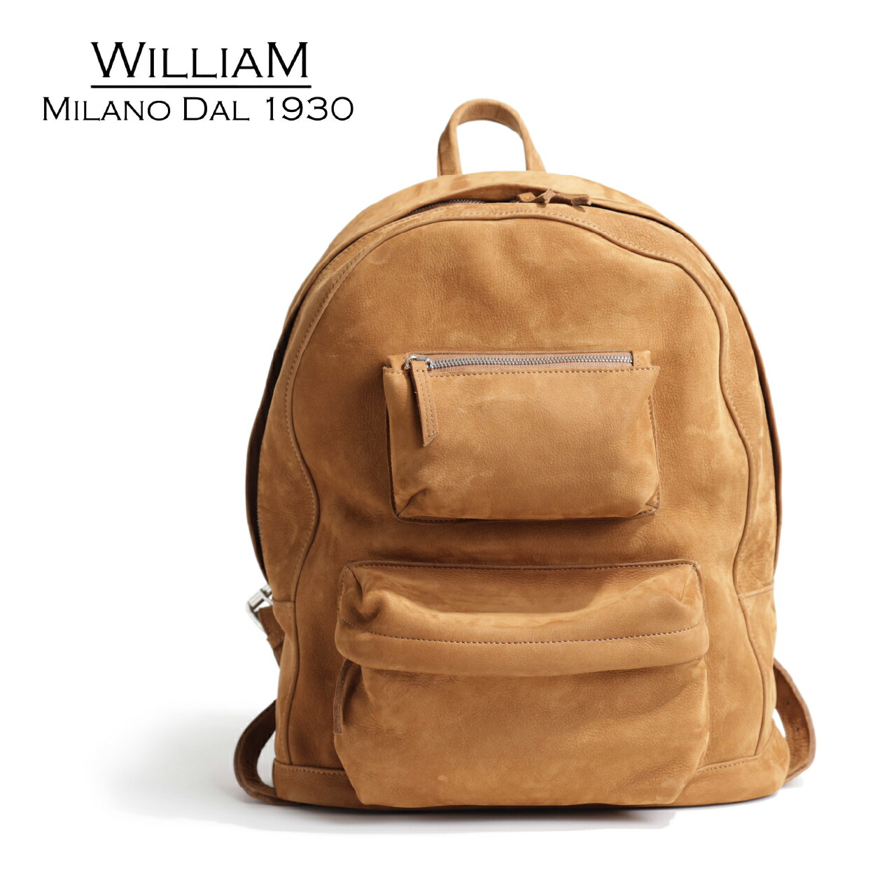 WILLIAM ウィリアム バッグ バックパック リュック ヌバック 起毛素材 BACKPACK NABUK CAMEL キャメル｜菅原靴店 （Sugawara Ltd）