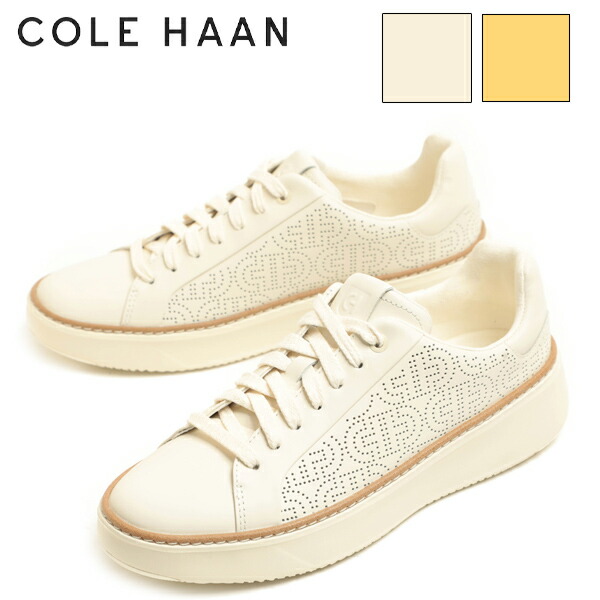 COLE HAAN コールハーン スニーカー レディース シューズ レザー パンチング レースアップ ローカット グランドプロ トップスピン GRANDPRO TOPSPIN SNEAKER W32204 IVORY アイボリー W32594 SOFTGOLD ゴールド