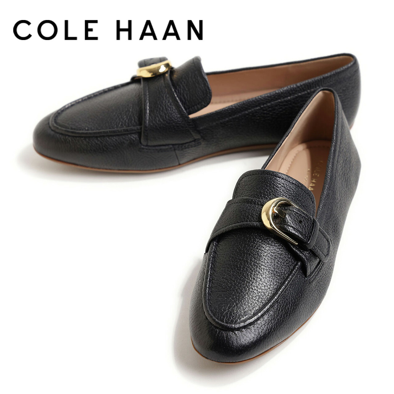 COLE HAAN コールハーン スリッポン ローファー レディース シューズ レザー バックル Uチップ Grand Ambition Alette Buckle Loafers グランド アンビション アレット バックル ローファー W35402 BLACK ブラック