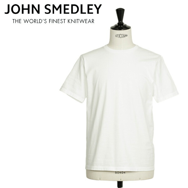 JOHN SMEDLEY ジョンスメドレー クルーネック カットソー ホワイト WHITE メンズ コットン 超長綿 ギザ 日本製 L0356UTS912 半袖 透けにくい 上質 大人