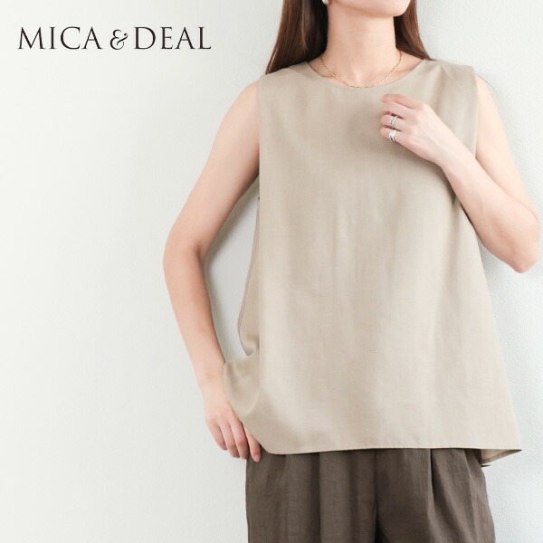 【MICA&DEAL/マイカアンドディール】ブラウス シャツ レディース ノースリーブ セルロース ポリエステル リネン 薄手 大人カジュアル 0126201151 BEIGE ベージュ｜菅原靴店 （Sugawara Ltd） 9,163円