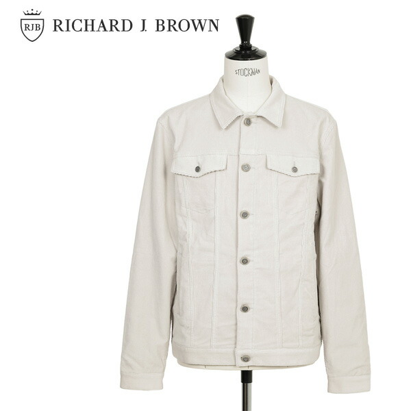 RICHARD J BROWN リチャード J ブラウン ジャケット Gジャン コーデュロイ コットン カシミヤ ストレッチ ウール 3rd T179 STEVE スティーブ 405 アイボリー リチャードジェイブラウン|菅原靴店 (Sugawara Ltd)