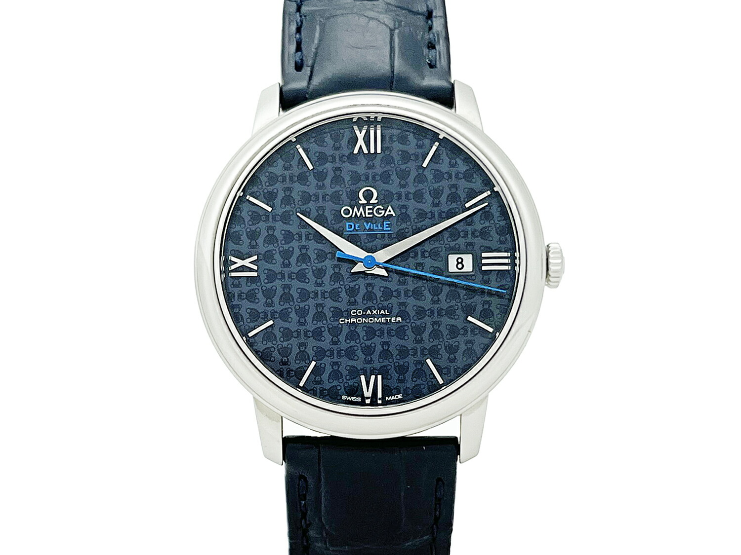 【中古】オメガ OMEGA デ・ヴィル 424.13.40.20.03.003 オービス SS ブルー文字盤 自動巻 ユニセックス 腕時計
