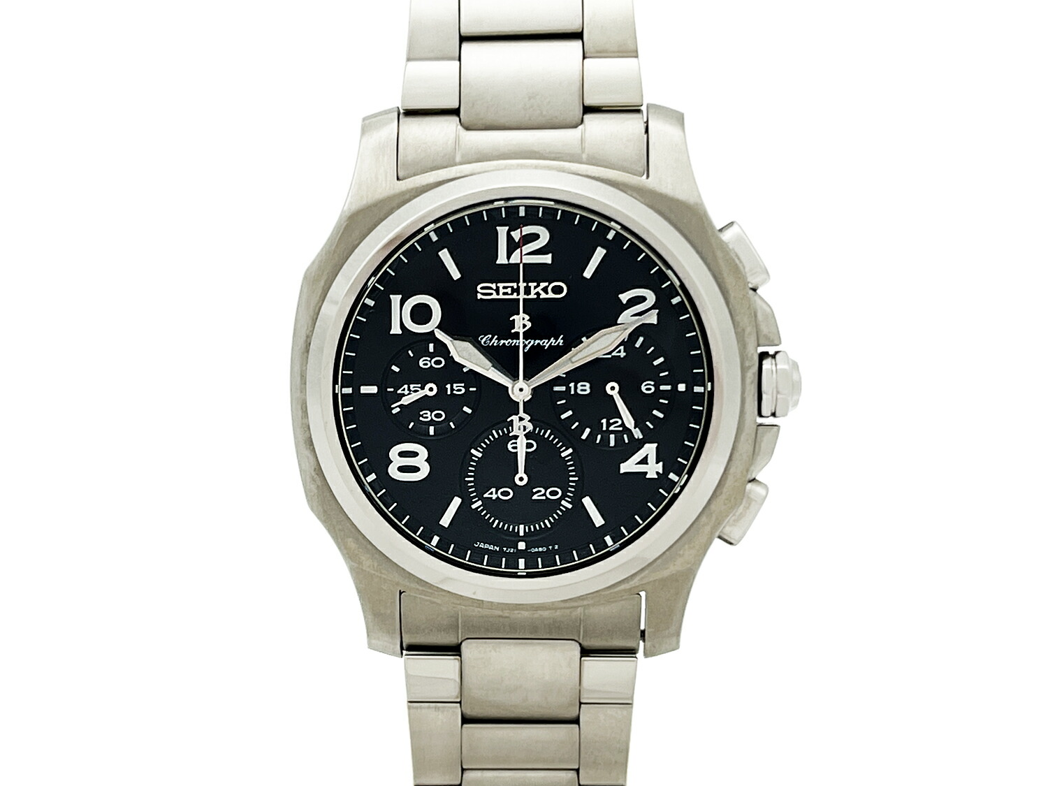 岩*村様 SEIKO クロノグラフ ブラック 7J21-0AA0 未稼働品 革ベ 岩*村様 SEIKO クロノグラフ ブラック 7J21-0AA0 未稼働品 革ベ