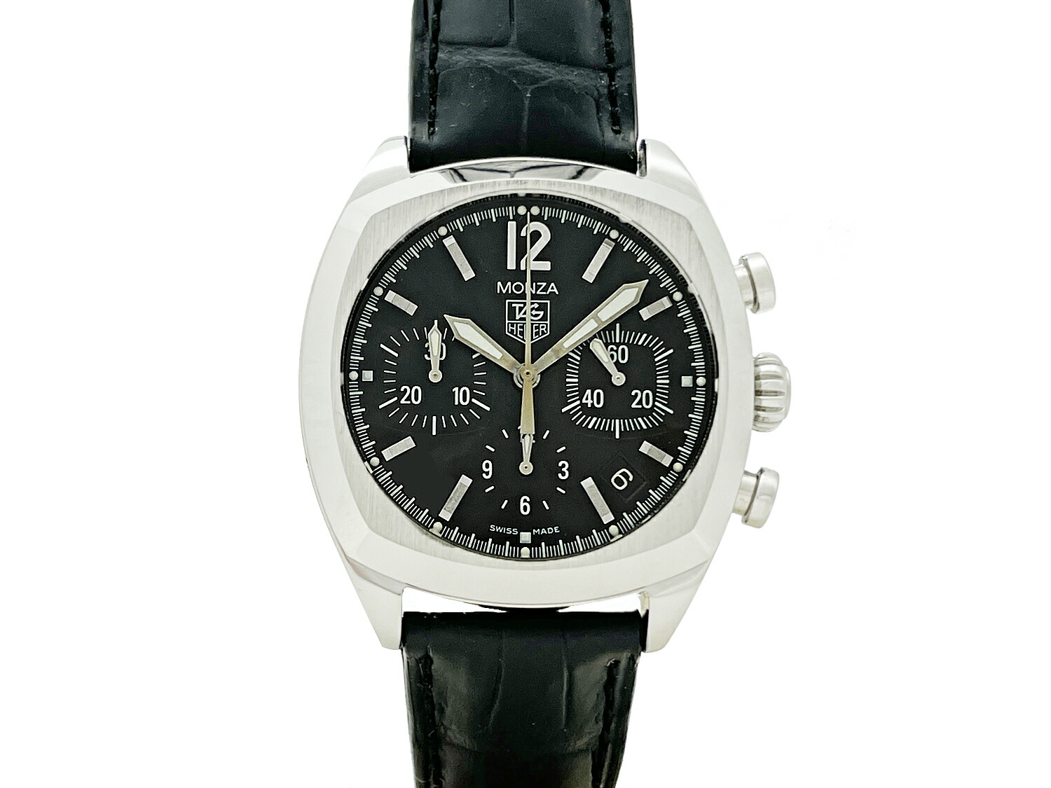【中古】タグ・ホイヤー TAG HEUER モンツァ クロノグラフ CR2113・FC6164 自動小銃巻 SS  メンズ ウオッチ