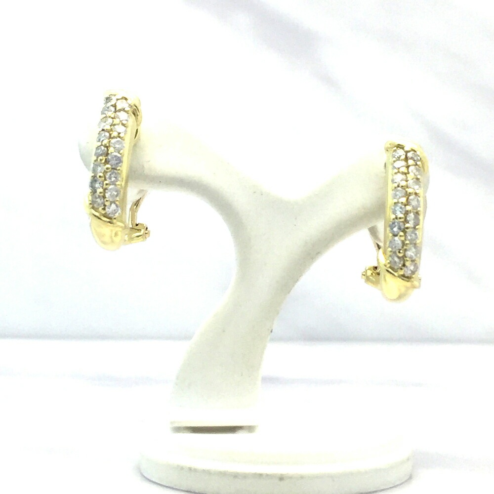 【中古】 K18 ダイヤ イヤリング D0.30ct D0.30ct 6.6g|すぎ質店 店