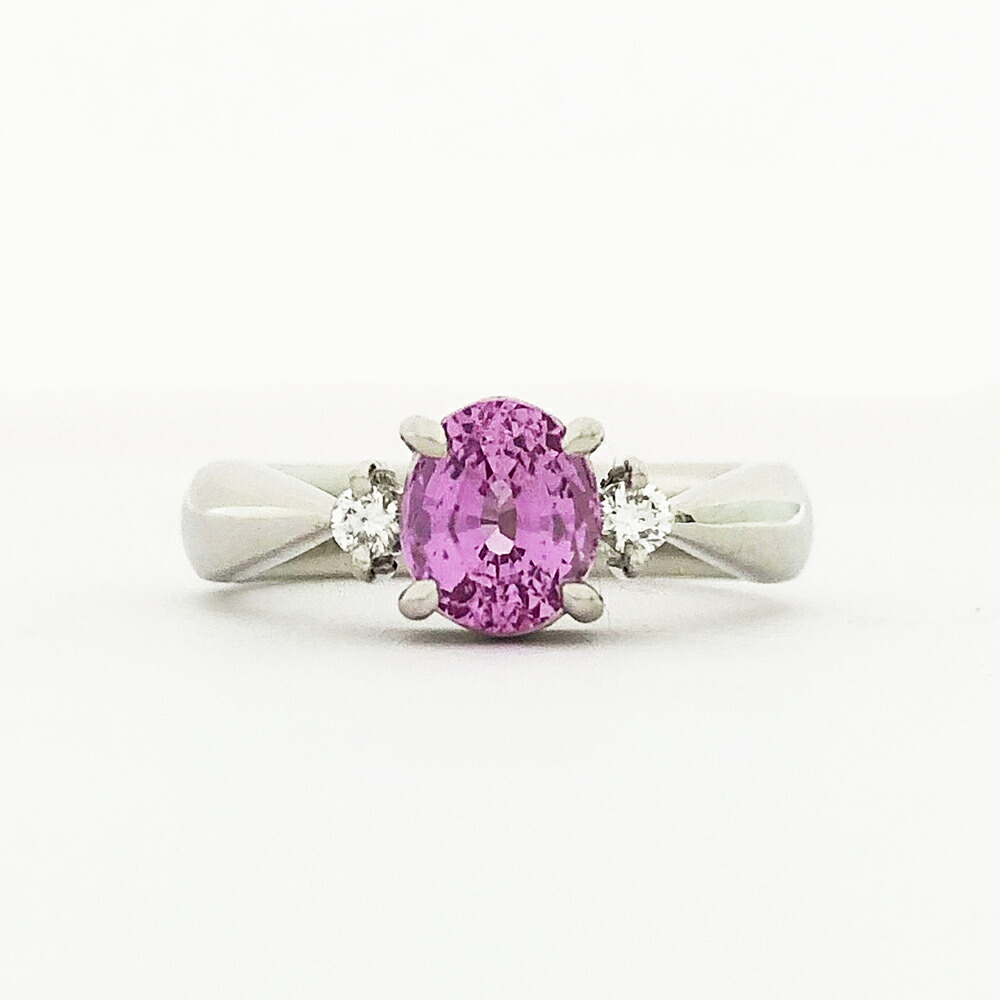 【中古】Pt900　ピンクサファイヤ　ダイヤ　ファッションリング　PS 1.58ct　D 0.09ct　10号　7.2ｇ　指輪｜すぎ質店　店