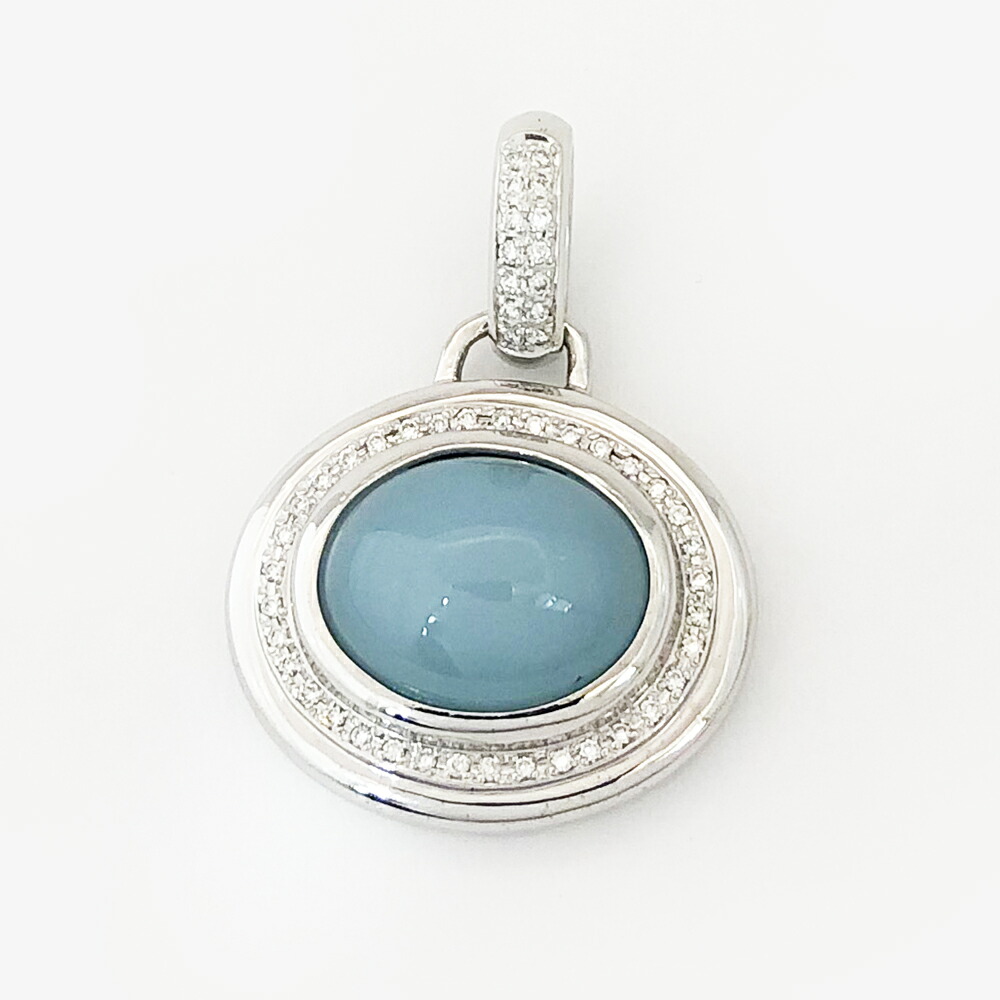 【中古】K18WG アクアマリン ダイヤ ペンダントトップ アクアマリン12.33ct ダイヤ0.29ct 12.5g|すぎ質店 店