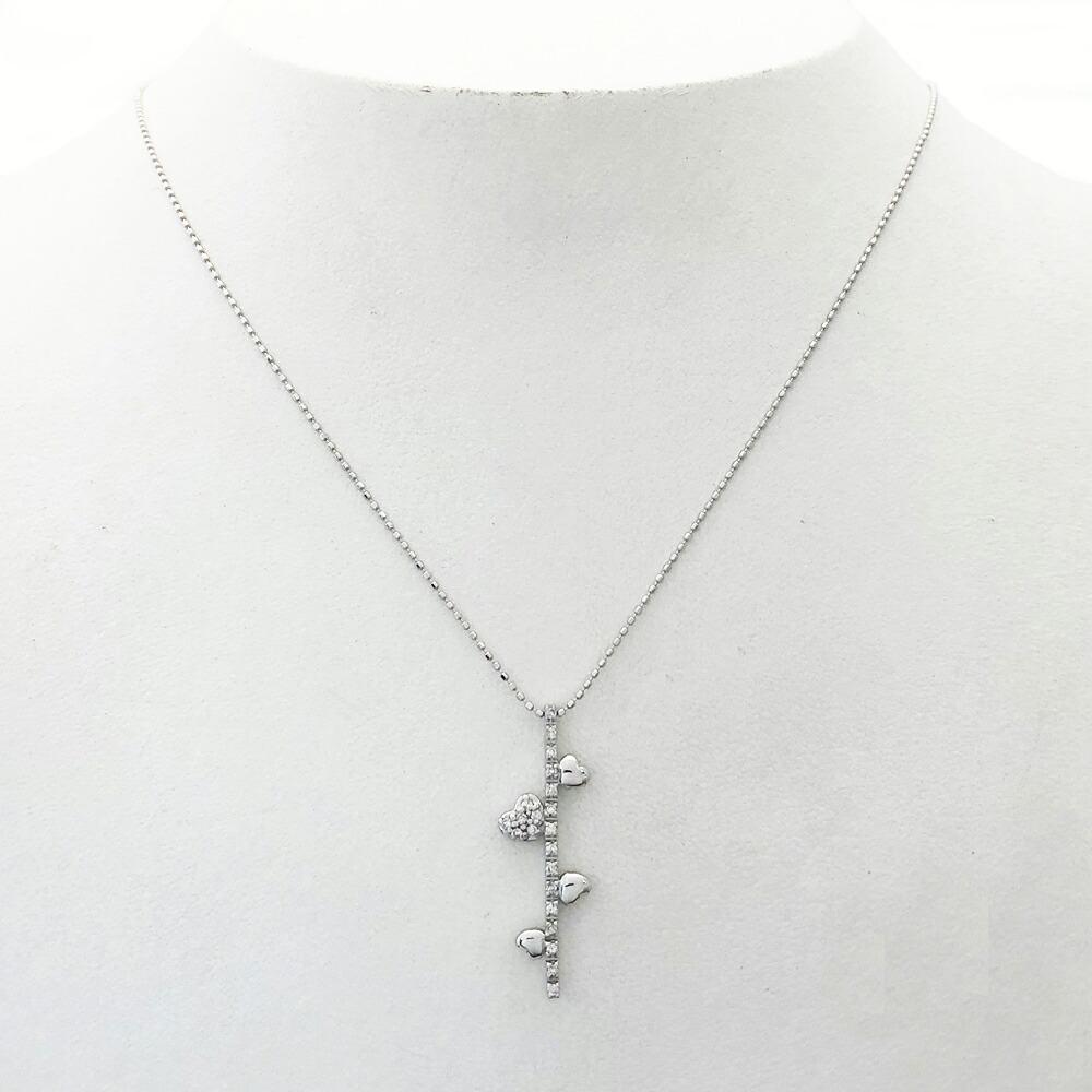 【中古】サマンサティアラ K18WG ダイヤモンド ハート ネックレス レディース 3.9g|すぎ質店 店
