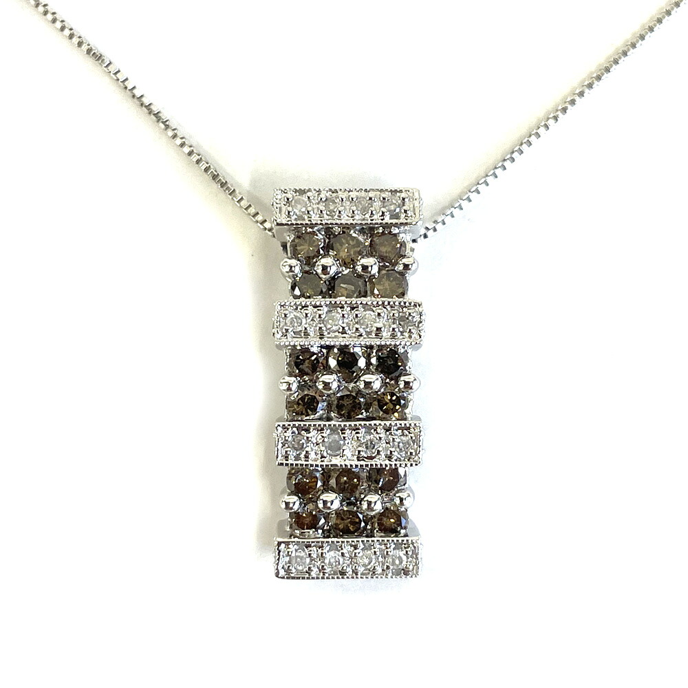 【中古】K18WG ダイヤ　ネックレス D 1.00ct｜すぎ質店　店