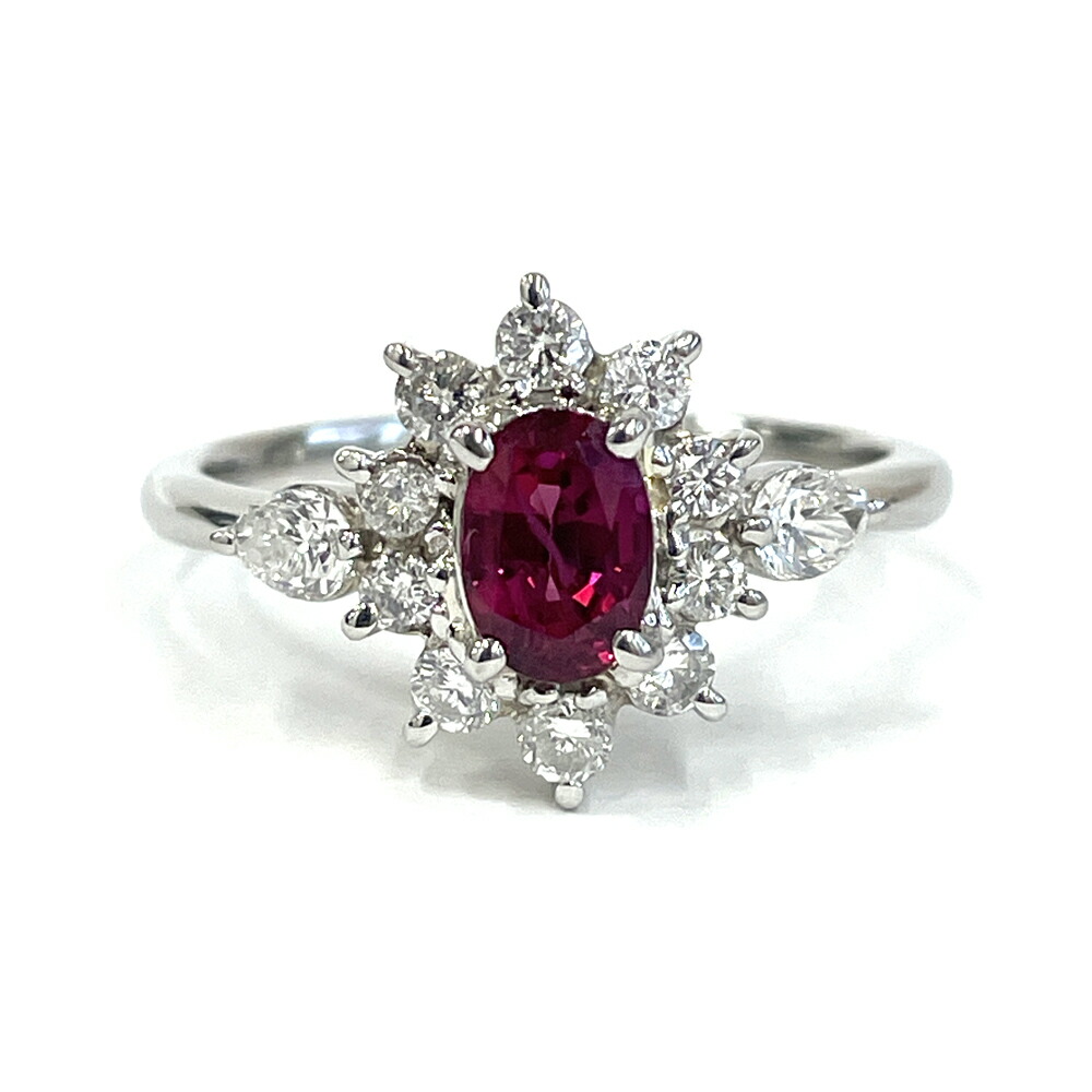 楽天市場】【中古】Pt900 ルビー ダイヤ ファッションリング D0.55ct 