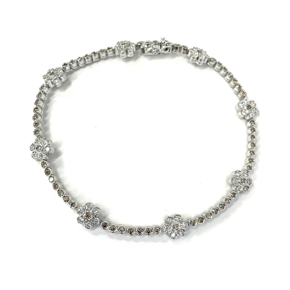 美品☆ ポンテヴェキオ リボン K18WG ダイヤ ブレスレット Ponte Ponte Vecchio ポンテヴェキオ ダイヤモンド ブレスレット K18