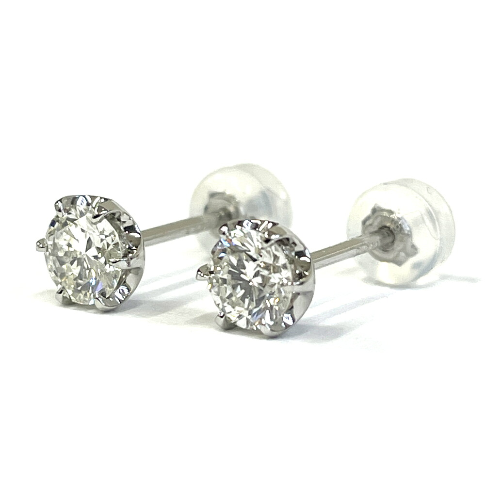 【中古】Pt900　ダイヤ　ピアス　D 0.404ct　D 0.425ct　ソーティング付｜すぎ質店　店