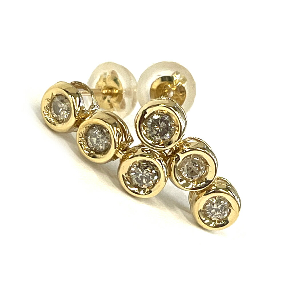 【中古】K18　ブラウンダイヤ　ピアス　1.3ｇ｜すぎ質店　店
