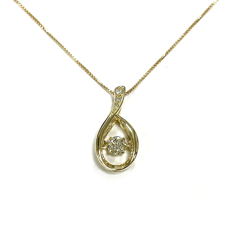 【中古】K18 ダイヤ ネックレス イエローゴールド ダイヤモンド0.17ct 0.02ct ペンダント|すぎ質店 店
