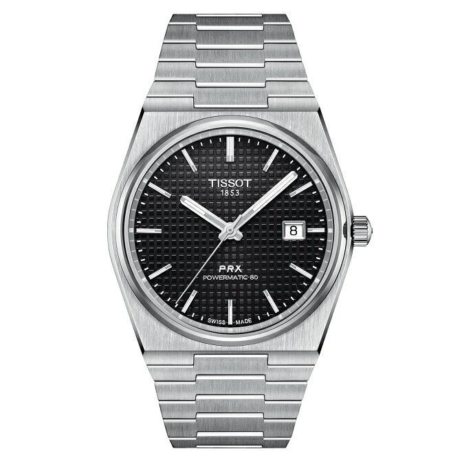 【置き目品】 TISSOT PRX T137.407.11.051.00 automatic ティソ ピーアールエックス 自動小銃 黒いこと文字記号盤 置き目引き受ける2年 ウオッチ照明ランプ差し上げ物付