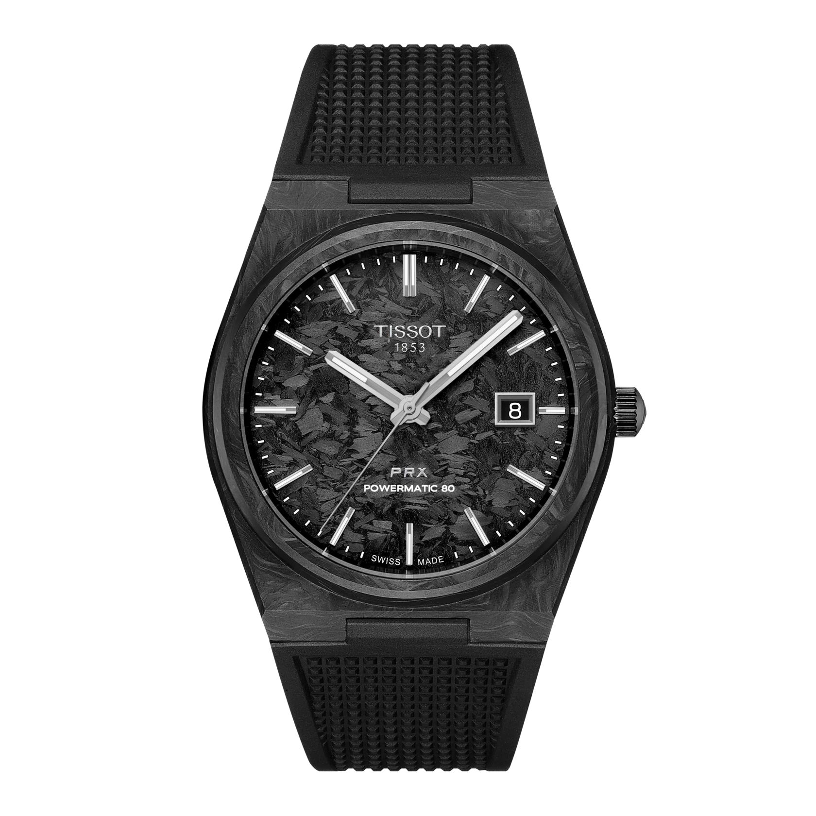 ティソ PRX 自動巻 TISSOT カーボンケース40mm ラバーストラップ T137.907.97.201.00 正規メーカー保証2年 腕時計スタンドプレゼント付|SUGIOKA店