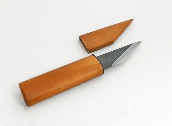 楽天市場】昭三作 横手小刀 90mm 黒打ち片刃 右利き用 木鞘付