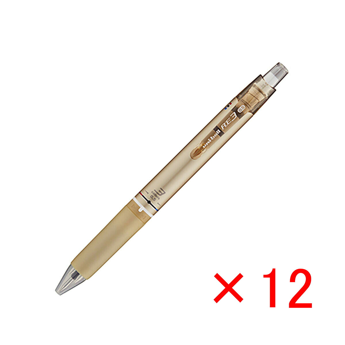 【 まとめ買い ×12個仕掛ける 】 「 三菱鉛筆 多色ボールペン ユニどんぶり鉢R:E3 URE3-500-05三鞭酒ゴールド 三鞭酒ゴールド 」 【 貨物輸送無料 】 【  月間MVP \u0026 月間目覚ましい販売店 ダブル勝ちえる店 】