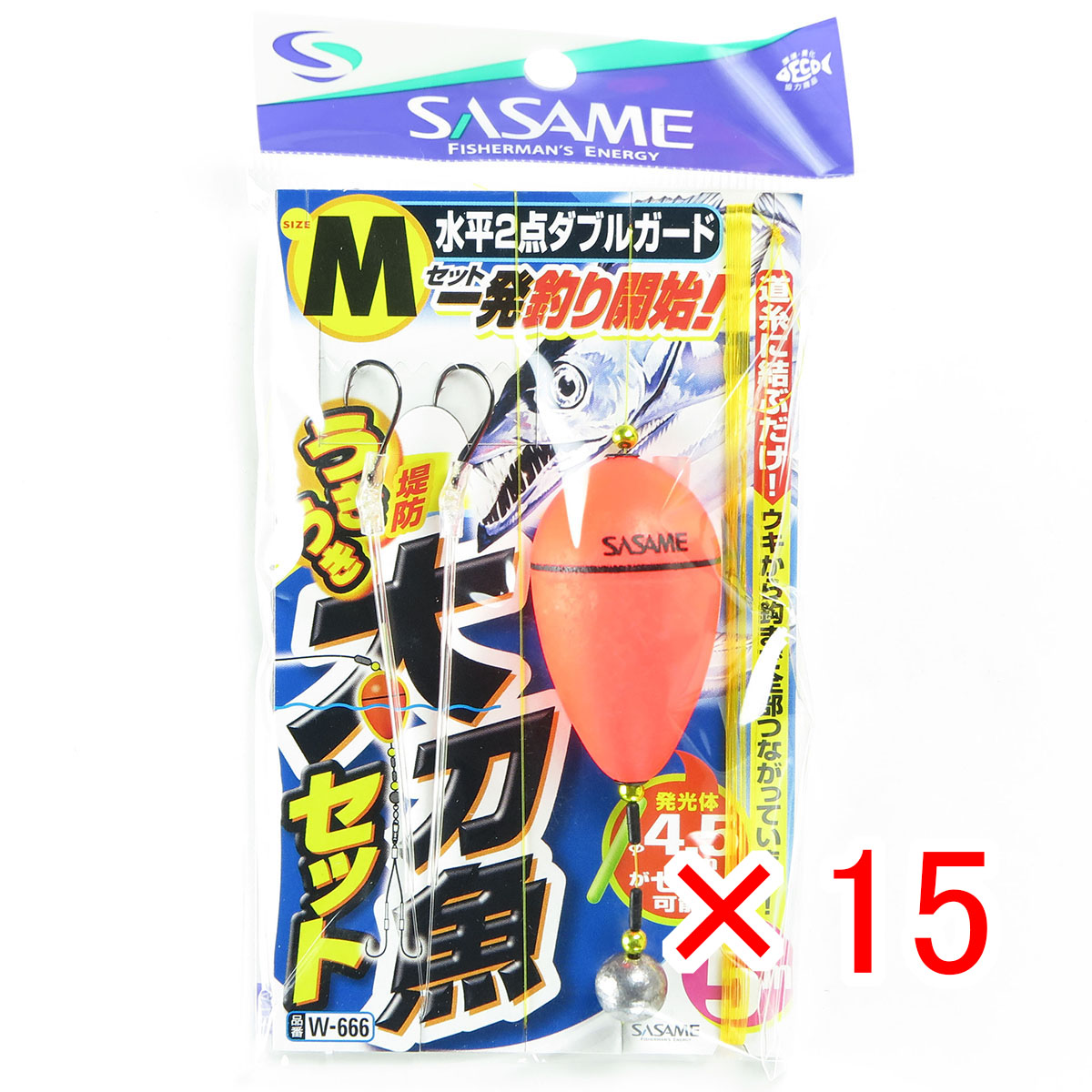 【 まとめ買い ×15個書き割り 】 「 ささめ針 SASAME W-666 ウキウキ防波堤タチウオ気泡管水準器2点Wかばい立てM 」 【  月間MVP \u0026 月間目覚ましい販売店 ダブル勝ち得る店 】 釣り銭 釣り銭具 釣具 釣り銭機材