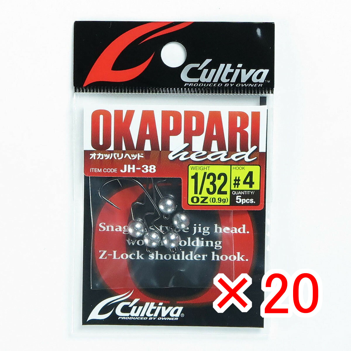 【 まとめ買い ×20個セット 】 「 オーナー OWNER カルティバ オカッパリヘッド JH-38 1/32oz #4 」 【 月間MVP & 月間優良ショップ ダブル受賞店 】 釣具 釣り具 釣り用品
