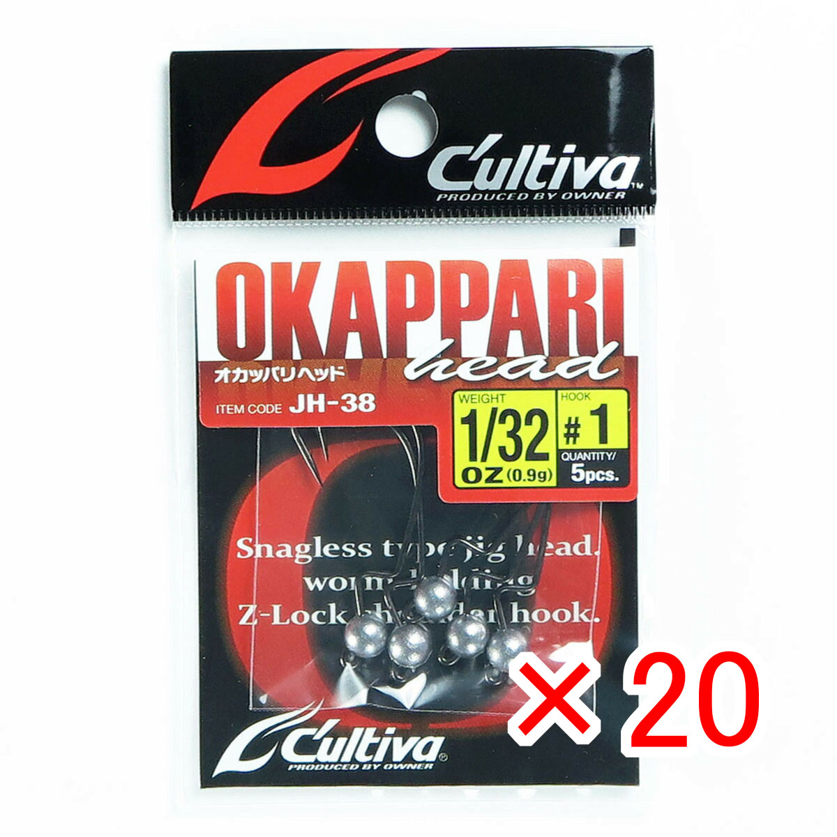 【 まとめ買い ×20個セット 】 「 OWNER カルティバ オカッパリヘッド 1/32oz-#1 JH-38 」 【 月間MVP & 月間優良ショップ ダブル受賞店 】 釣具 釣り具 釣り用品
