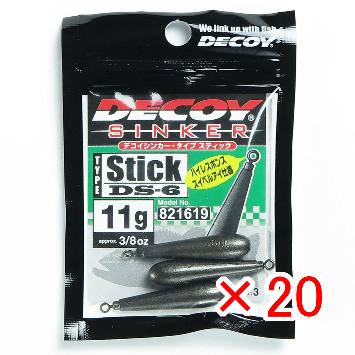 【 まとめ買い ×20個書き割り 】 「 カツイチ KATSUICHI 伝達ルート DS-6 デコイシンカー 手あい突っ支い棒 11g 」 【 貨物輸送無料 】 【  月間MVP \u0026 月間目覚ましい販売店 ダブル勝ち得る店 】 釣具 釣り銭具 釣り銭機材