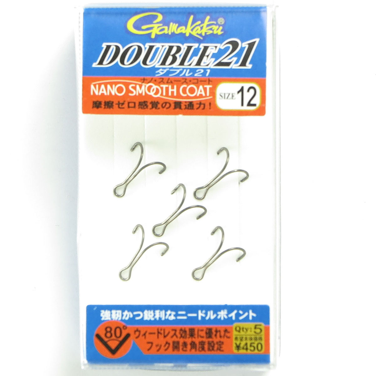 【 まとめ買い10個書き割り 】 「 がまかつ Gamakatsu ダブル 21 ナノスムースコート 大きさ:12号 入数:5 」 【 貨物輸送無料 】 【  月間MVP \u0026 月間目覚ましい販売店 ダブル勝ち取る店 】