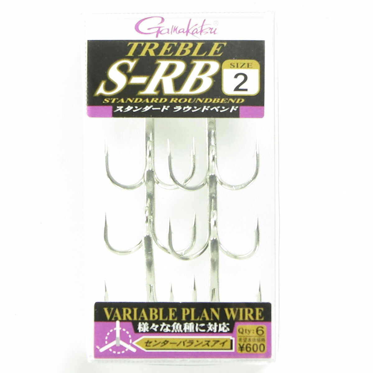 【 まとめ買い17個書き割り 】 「 がまかつ Gamakatsu トレブル S-RB ( ラウンドベンド ) しろがね色 #2 入数:6 」 【 貨物輸送無料 】 【  月間MVP \u0026 月間目覚ましい販売店 ダブル勝ち取る店 】