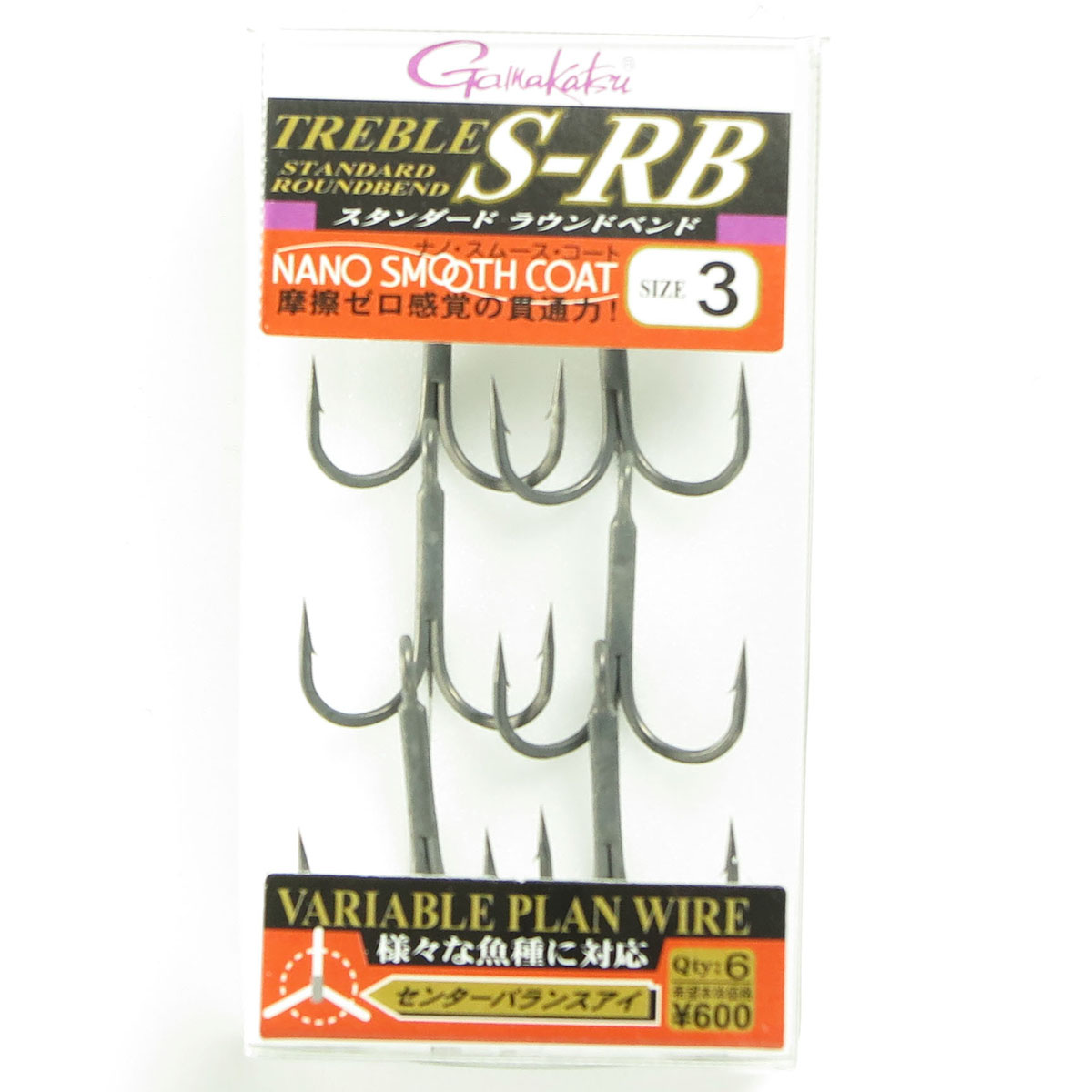 【 まとめ買い12個書き割り 】 「 がまかつ Gamakatsu トレブル S-RB スタンダードラウンドベンド ナノスムースコート 大きさ:3号 入数:6 」 【 貨物輸送無料 】 【  月間MVP \u0026 月間目覚ましい販売店 ダブル勝ち取る店 】